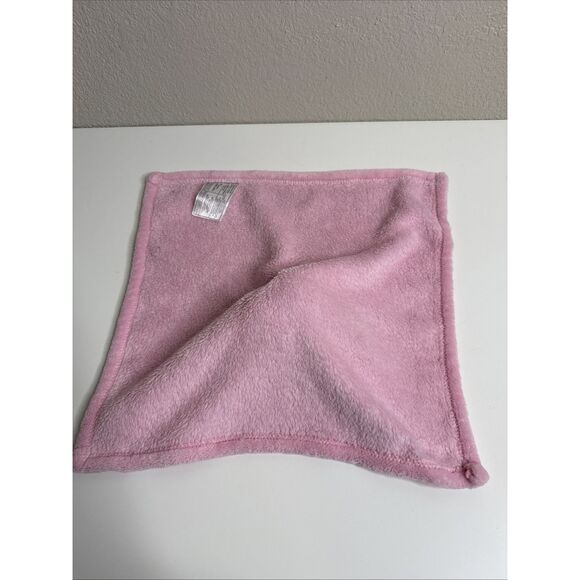 Chick Pea Pink White Sleep Bunny Rabbit Lovey Security Blanket Square 14" x 15" - Picture 4 of 7